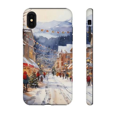 Bustling Victorian Christmas Market - Impact Resistant Phone Case iPhone XS MAX Matte